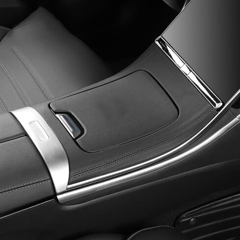 Center Console Panel Leather Sticker Central Control Gear Shift Panel Cover Fit for Mercedes Benz GLC Class X254 GLC260 GLC300 GLC300e GLC43 AMG Car Accessories (Black) in Saudi Arabia