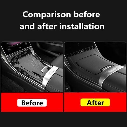Center Console Panel Leather Sticker Central Control Gear Shift Panel Cover Fit for Mercedes Benz GLC Class X254 GLC260 GLC300 GLC300e GLC43 AMG Car Accessories (Black) in Saudi Arabia