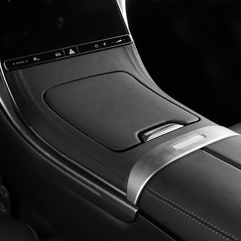 Center Console Panel Leather Sticker Central Control Gear Shift Panel Cover Fit for Mercedes Benz GLC Class X254 GLC260 GLC300 GLC300e GLC43 AMG Car Accessories (Black) in Saudi Arabia