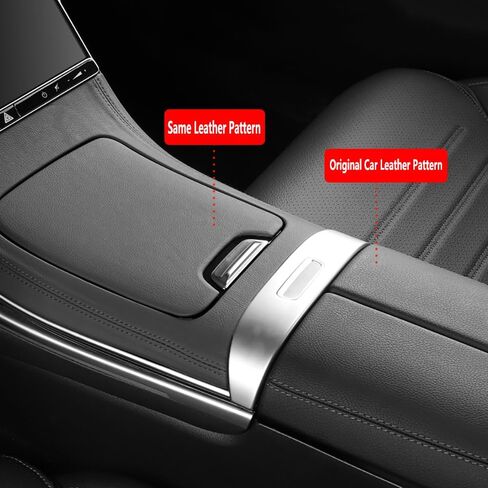 Center Console Panel Leather Sticker Central Control Gear Shift Panel Cover Fit for Mercedes Benz GLC Class X254 GLC260 GLC300 GLC300e GLC43 AMG Car Accessories (Black) in Saudi Arabia