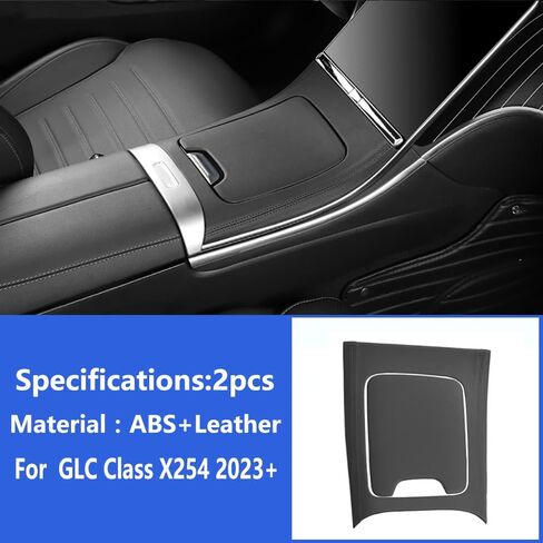 Center Console Panel Leather Sticker Central Control Gear Shift Panel Cover Fit for Mercedes Benz GLC Class X254 GLC260 GLC300 GLC300e GLC43 AMG Car Accessories (Black) in Saudi Arabia