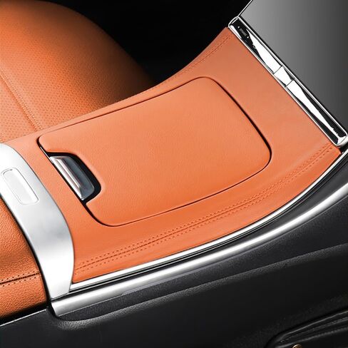 Center Console Panel Leather Sticker Central Control Gear Shift Panel Cover Fit for Mercedes Benz GLC Class X254 GLC260 GLC300 GLC300e GLC43 AMG Car Accessories (Black) in Saudi Arabia