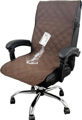 Reversible Office Chair Cover Water Resistant Dining Chair Cover Soft Desk Computer Chair Slipcover with Anti-Slip Buckle for Armchair or Armless Chair (Wine, Medium) in Saudi Arabia