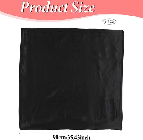 Mozeat Lens Silk Bandana, 35" Large Square Black Silk Scarf Satin Head Scarf, Hair Scarf for Women, Silk Hair Wrap for Sleeping Stylish Hair Accessories for Hair Wrapping at Night in Saudi Arabia
