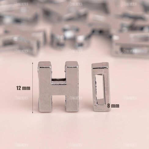 AUEAR, Crystal Rhinestone Slide Charms Alloy Alphabet A-Z Alphabet Letters for DIY Wristbands Bracelets Jewelry Making (Gold, 52 Pack, 8mm) in Saudi Arabia