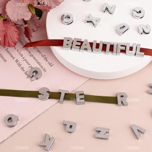 AUEAR, Crystal Rhinestone Slide Charms Alloy Alphabet A-Z Alphabet Letters for DIY Wristbands Bracelets Jewelry Making (Gold, 52 Pack, 8mm) in Saudi Arabia