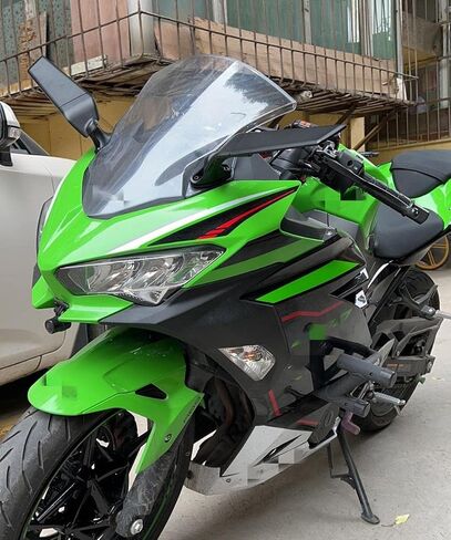 Qiilu Motorcycle Wing Mirror, 2PCS Motorcycle Rearview Mirrors Wind Wing Adjustable Rotating Side Mirror for Ninja 250 300 400 600 ZX10R ZX6R ZX-636 in Saudi Arabia
