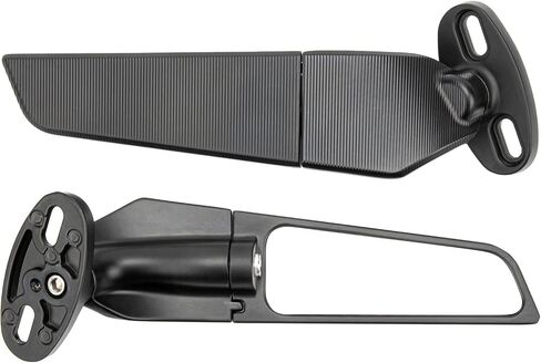 Qiilu Motorcycle Wing Mirror, 2PCS Motorcycle Rearview Mirrors Wind Wing Adjustable Rotating Side Mirror for Ninja 250 300 400 600 ZX10R ZX6R ZX-636 in Saudi Arabia