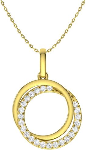 عقد من الألماس الطبيعي والمعتمد من Diamondere من الذهب الخالص عيار 14 قيراط | قلادة 0.19 قيراط مع سلسلة in Kuwait