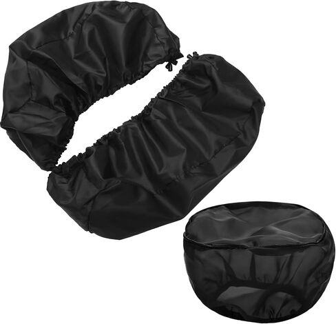 2 قطعة دراجة نارية مقاوم للماء السرج مكبر الصوت غطاء حمالات الصدر فلتر الهواء جورب المطر مجموعة غطاء النايلون يغطي الغبار الغطاء الواقي متوافق مع هارلي لأطقم تنظيف فلتر الهواء، أسود in Kuwait