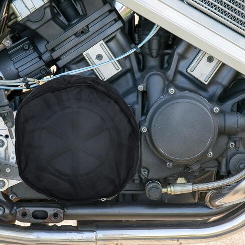 2 قطعة دراجة نارية مقاوم للماء السرج مكبر الصوت غطاء حمالات الصدر فلتر الهواء جورب المطر مجموعة غطاء النايلون يغطي الغبار الغطاء الواقي متوافق مع هارلي لأطقم تنظيف فلتر الهواء، أسود in Kuwait