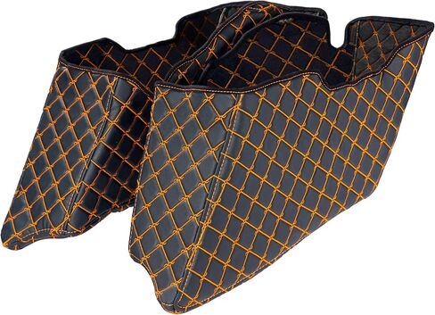 بطانات السرج CVO تناسب 2014-2023 H-D Touring Road King Electra Road Street Glide Ultra Classic هارد مدبب حقائب السرج ذات الخيط الأسود in Kuwait