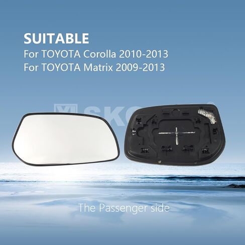 Passenger Side Mirror Replacement Glass for TOYOTA Corolla 2010-2013,Matrix 2009-2013,Heated Right Side View Mirror Glass for 2010 2011 2012 2013 Corolla,2009 2010 2011 2012 2013 Matrix in Saudi Arabia