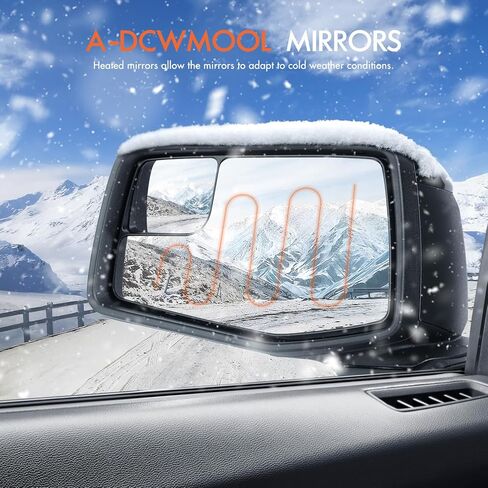 Left Driver Side Mirror Compatible with 2019-2024 Chevy Silverado 1500 Electric Glass Heated Manual Folding Without Turn Signal 5Pins #GM1320583 in Kuwait