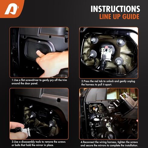 Left Driver Side Mirror Compatible with 2019-2024 Chevy Silverado 1500 Electric Glass Heated Manual Folding Without Turn Signal 5Pins #GM1320583 in Kuwait