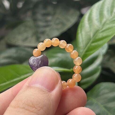 2Pcs 0.4 Inchs Love Heart &0.16 Inchs Ball Crystals and Healing Stone,Red Aventurine+Amethyst in Kuwait