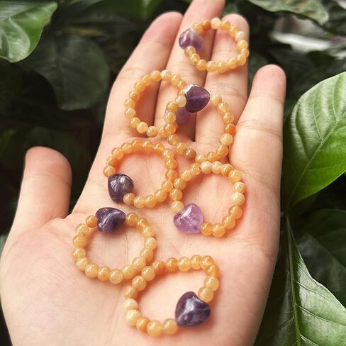 2Pcs 0.4 Inchs Love Heart &0.16 Inchs Ball Crystals and Healing Stone,Red Aventurine+Amethyst in Kuwait