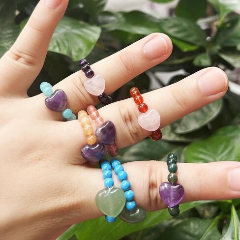 2Pcs 0.4 Inchs Love Heart &0.16 Inchs Ball Crystals and Healing Stone,Red Aventurine+Amethyst in Kuwait