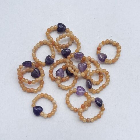 2Pcs 0.4 Inchs Love Heart &0.16 Inchs Ball Crystals and Healing Stone,Red Aventurine+Amethyst in Kuwait