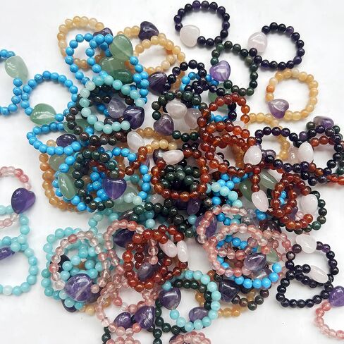 2Pcs 0.4 Inchs Love Heart &0.16 Inchs Ball Crystals and Healing Stone,Red Aventurine+Amethyst in Kuwait