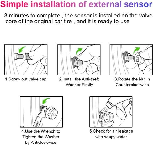 نظام مراقبة ضغط الإطارات TPMS للدراجة النارية، شاشة LCD منبه لدرجة حرارة إطارات الدراجة النارية مع جهازي استشعار خارجيين in Kuwait