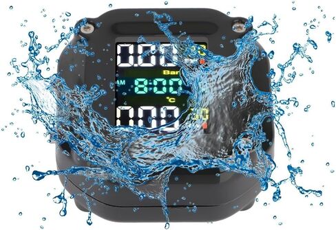 نظام مراقبة ضغط الإطارات TPMS للدراجة النارية، شاشة LCD منبه لدرجة حرارة إطارات الدراجة النارية مع جهازي استشعار خارجيين in Kuwait