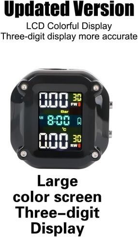 نظام مراقبة ضغط الإطارات TPMS للدراجة النارية، شاشة LCD منبه لدرجة حرارة إطارات الدراجة النارية مع جهازي استشعار خارجيين in Kuwait