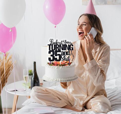 Look at You Turning 45 & Sh*t Cake Topper, Funny 45th Cake Topper for Men Women, Happy 45th Birthday Anniversary Party Decorations Supplies in Kuwait