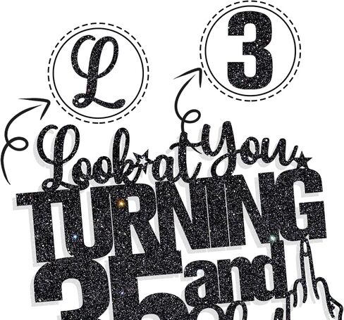 Look at You Turning 45 & Sh*t Cake Topper, Funny 45th Cake Topper for Men Women, Happy 45th Birthday Anniversary Party Decorations Supplies in Kuwait