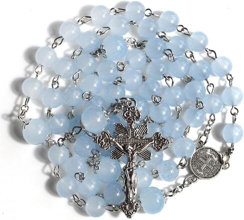 حبات المسبحة إكليل pt مسبحة زجاجية كريستالية صناعية هدايا كاثوليكية in Kuwait