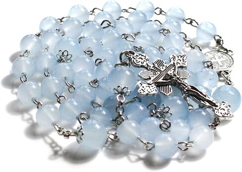 حبات المسبحة إكليل pt مسبحة زجاجية كريستالية صناعية هدايا كاثوليكية in Kuwait