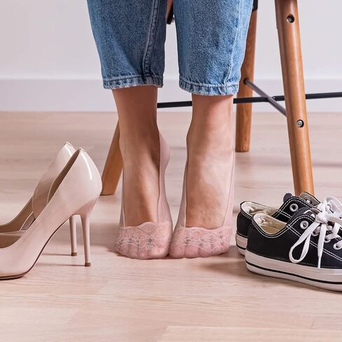 10 Pairs Lace Ankle Socks Women's Lace No Show Socks Ruffle Socks Low Cut Non Slip Casual Socks for Summer Women(Low Cut) in Kuwait