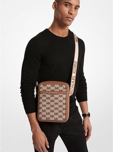 Michael Kors Cooper Logo Jacquard Flight Bag (Denim Blue) in Saudi Arabia