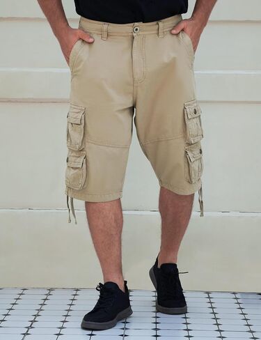 شورت كارجو رجالي متعدد الجيوب شورت رجالي من القطن الكلاسيكي تحت الركبة شورت كاجوال للمشي لمسافات طويلة - مقاسات عادية وكبيرة وطويلة in Kuwait