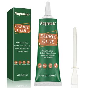 Fabric Glue, Permanent Clear Washable Clothing Glue for All Fabrics, Cotton, Flannel, Denim, Leather, Polyester, Doll Repair, 24 Hours Dry and Waterproof (25g)