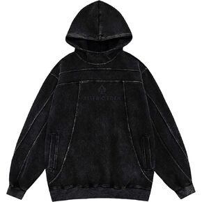 Aelfric Eden Mens Solid Washed Oversized Hoodie Long Sleeve Pullover Fall Outfits with Pocket Unisex Streetwear Hoodies