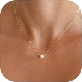 BAYLAY Pearl Necklace for Women - 18K Gold Plated Pearl Necklace Layered Pearl Necklaces for Women Trendy Gold Necklace Gold Jewelry Pearl Necklace for Women Gold Jewelry Gifts