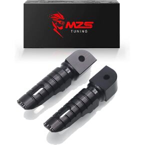 MZS Motorcycle Foot Pegs, Aluminum Passenger Footpeg Rear Footrest Rest Pedal Adjustbale Black Compatible with Z400 Z650 Z900 Z1000 Z1000SX ZX6R ZX10R ZX14R Concours EX 250 300 400 650
