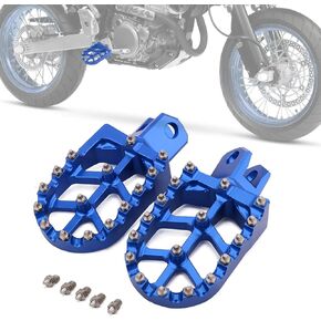 أوتاد قدم الدراجة الترابية، أوتاد قدم الدراجة النارية، دواسة راحة القدم الأوسع CNC لـ DRZ400SM 05-24 DRZ400 00-04 DRZ400S 00-24 DRZ400E 00-07 RM250 89-06 RM250Z 01-06 RMX250 89-96 أزرق