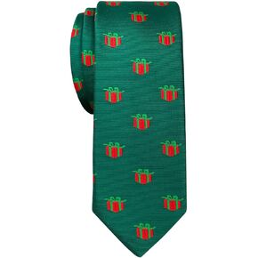 Retreez Christmas Graphic Woven Microfiber Skinny Tie