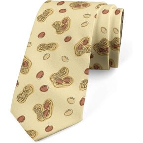 Lunarable Necktie, Doodle Style Peanuts, Dress Tie, 3.7", Pastel Brown Pale Rust