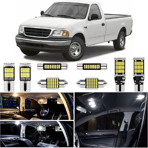 F150 White LED Interior Bulb Lights Kit for Ford F150 F250 Bronco 1987 1988 1989 1990 1991 1992 1993 1994 1995 1996 Super Bright 6000K Map Dome Lights LED Interior Bulbs + Install Tool