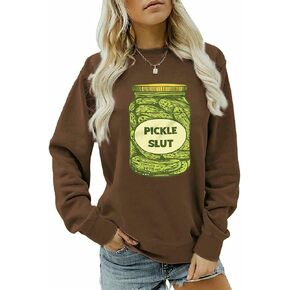 Canned Pickle Sweatshirt, Funny Fashion Top, Warm Pickle Jar Sweatshirt, Trendy Fall Clothes for Women