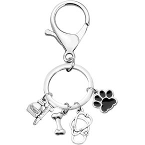 UJIMS Veterinarian Keychain Vet Tech Appreciation Gifts Veterinary Medicine Jewelry Future Veterinarian Nurse Gift