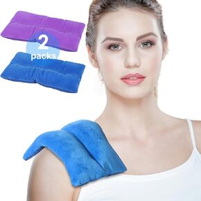 Atsuwell Microwave Heating Pad, Rice Microwavable Moist Heat Pack for Cramps, Neck and Shoulders, Knee, Wrist, Joints, Bean Bag Heating Pad for Warm Compress, Relaxation, Blue