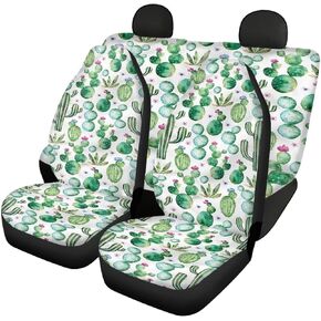 Howilath Aztec Cactus Printed Car Front & Back Seat Covers for Women Men, Adjustable Straps, Anti Scraping, Dustproof - 4 Piece in Kuwait