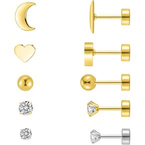 316L Surgical Stainless Steel Hypoallergenic Hoop Earrings Gold Silver Black Rose Gold 20G 8mm 10mm 12mm 14mm Cute Hoop Earrings Tragus Cartilage Helix Lobes Hinged Sleeper Earrings For Men Women