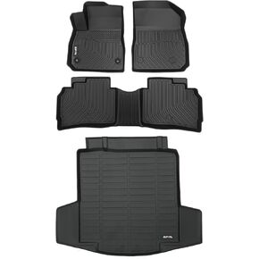 AIPOIL® Floor Mats & Cargo Liner Set for Chevy Malibu 2016-2024 2025 All Weather Protection TPE Anti-Slip Automotive Full Set Custom Chevrolet Malibu Car Mats Accessories - Black