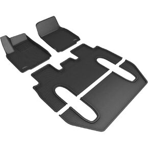 3D MAXpider Custom Fit Kagu Floor Mat (Black) Compatible with Tesla Model X 6 Seat 2022-2024 - Full Set
