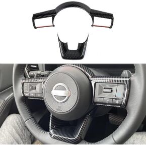 Carbon Fiber Steering Wheel Cover Molding Trims for Nissan Pathfinder 2022-2025 for 2021-2024 Rogue
